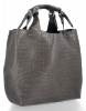 Kožené kabelka shopper bag Vittoria Gotti šedá VG804